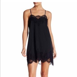 STORIA Anthropologie slip dress with lace M NWOT